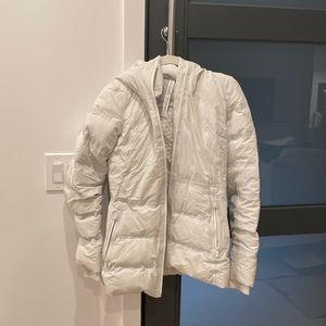 lulu lemon white puff coat